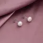 Серьги пуссеты с жемчугом из серебра