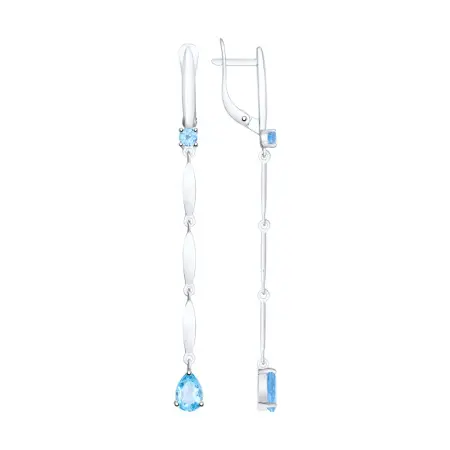 Серебряные серьги с топазами