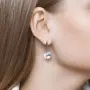 Серебряные серьги с горным хрусталем и фианитами
