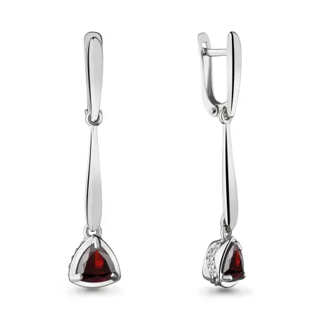Серьги из серебра с гранатом