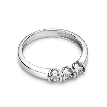 Кольцо из серебра с бриллиантом