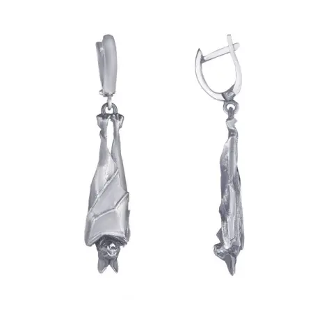 Серебряные серьги «Летучие мыши»
