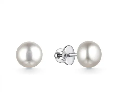Серьги из серебра с жемчугом