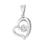 Подвеска серебряная «Сердце» с танцующими фианитами