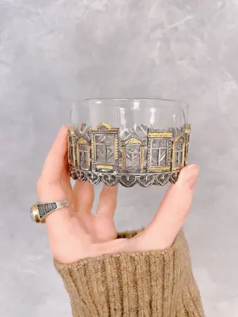 Креманка «Родные окна» серебро и хрусталь