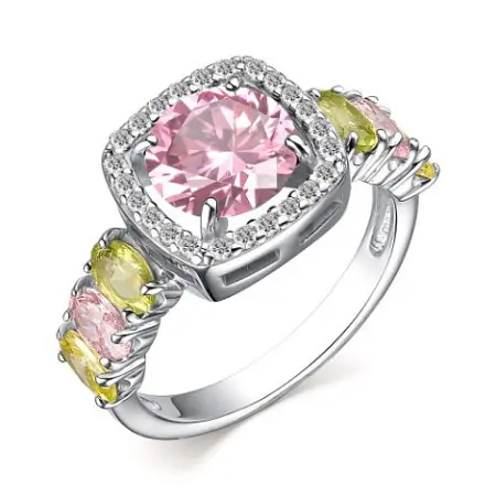 Кольцо из серебра с фианитами