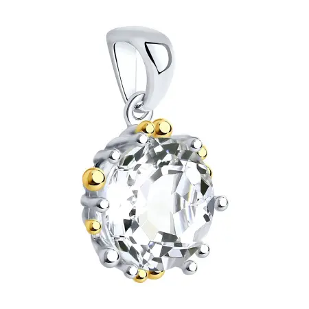 Подвеска из золочёного серебра с горным хрусталем