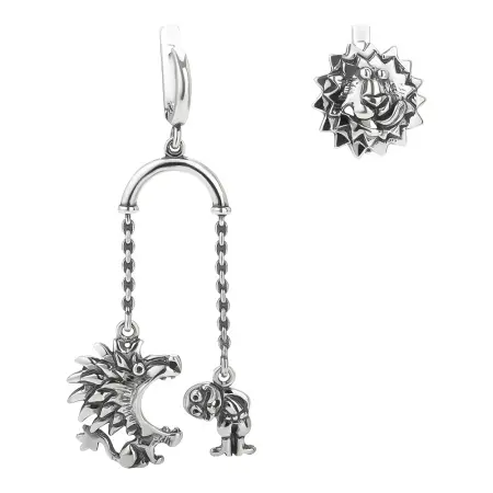 Серебряные серьги «Смертельный номер»