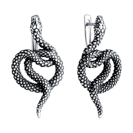Серьги из серебра «Змея»