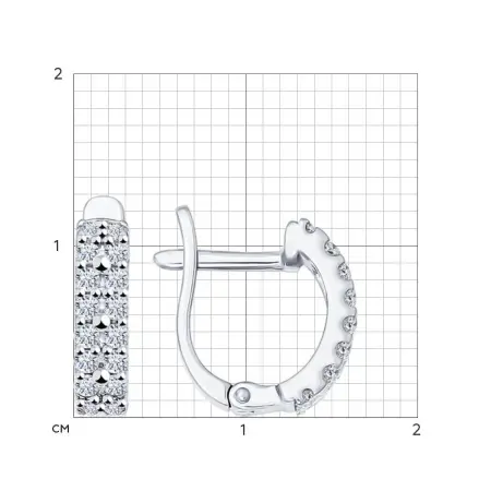 Серьги из серебра с фианитами