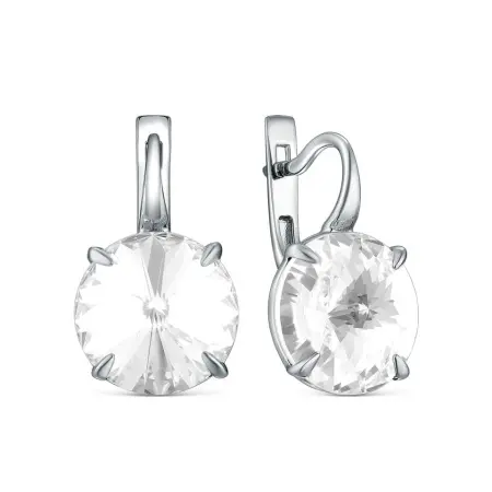 Серебряные серьги с кристаллом Swarovski