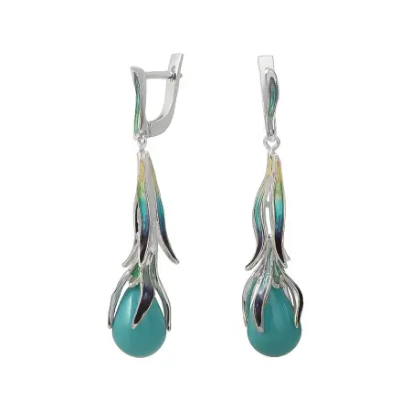 Серьги из серебра «Ар-нуво весна»