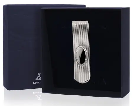 Серебряный зажим для денег «Инициалы»