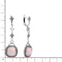 Серебряные серьги с розовым кварцем и марказитами Swarovski