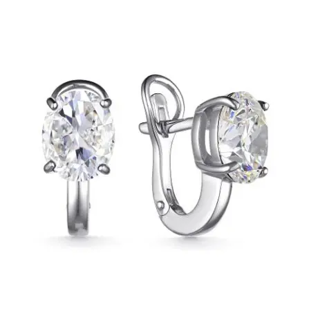 Серьги из серебра с горным хрусталем