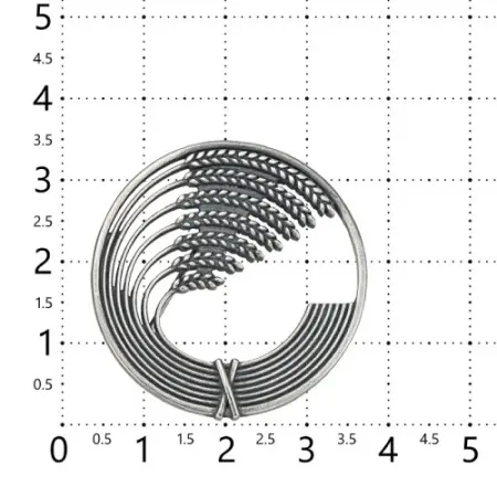 Серебряная брошь «Колосья пшеницы»