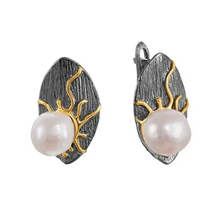 Серьги из серебра с жемчугом