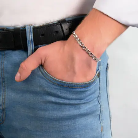 Браслет серебряный «Тройной ромб»