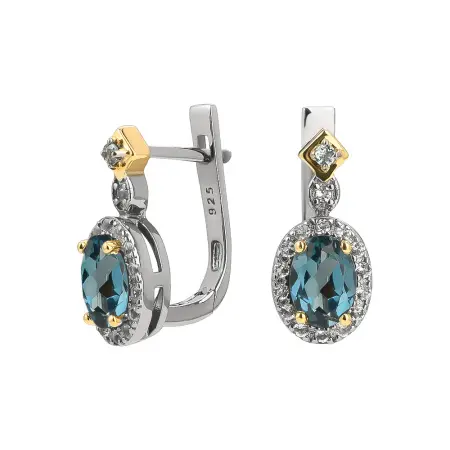 Серьги серебряные с топазом