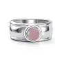 Кольцо из серебра с розовым кварцем