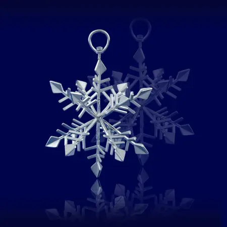 Серебряная елочная игрушка «Снежинка»