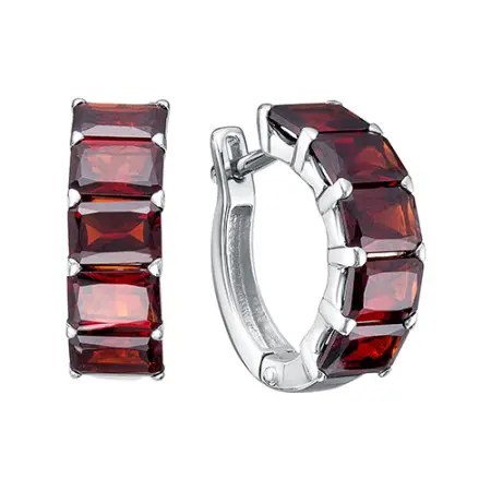 Серьги из серебра с гранатами
