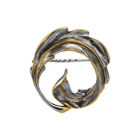 Брошь из серебра с позолотой