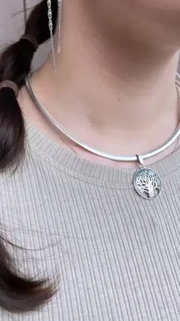 Серебряное колье Гривна ширина 14 см