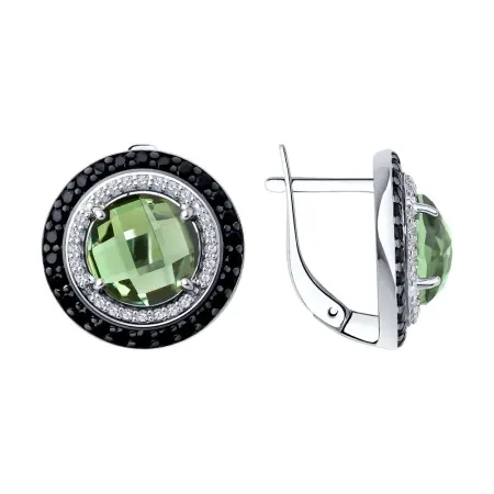 Серьги Sokolov из серебра с миксом камней