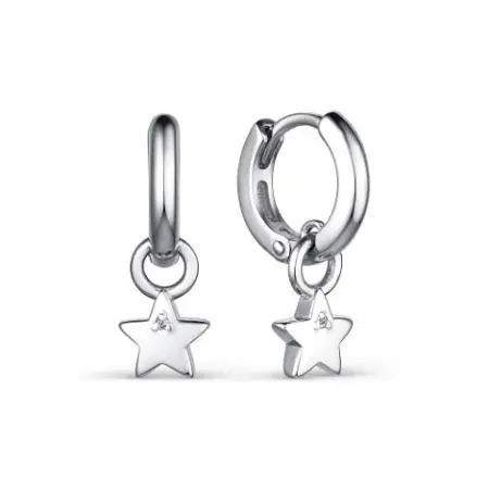 Серьги из серебра с бриллиантами «Звёзды»