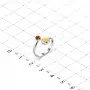 Серебряное разъемное кольцо с янтарем