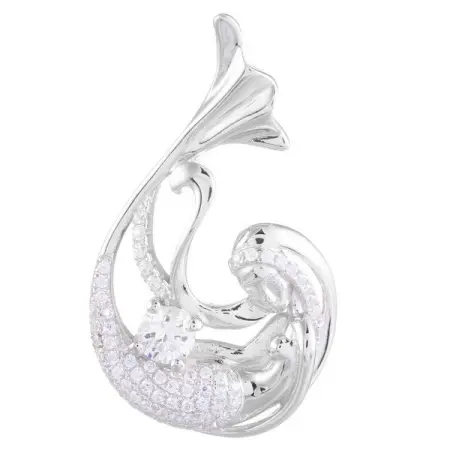 Серебряная брошь «Наяда»