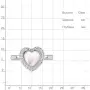 Серебряное кольцо с перламутром и фианитами «Сердце»