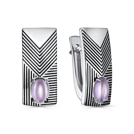 Серьги из серебра с аметистом