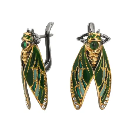 Серебряные серьги «Цикады»