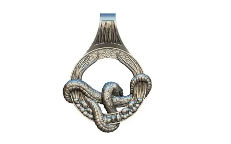 Серебряный подвес малый «Шипящий уж»