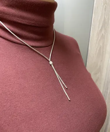 Колье из серебра «Галстук» с фианитами