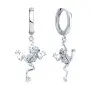 Серьги из серебра с фианитами «Лягушка»