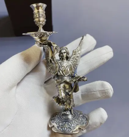 Серебряный подсвечник «Ангел-Хранитель»
