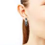 Серьги-полукольца «Анемоны» из серебра с эмалью