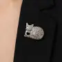 Брошь из серебра с эмалью «Кот»