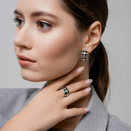 Серебряные серьги «Индастриал»