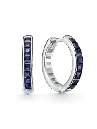 Серьги из серебра с сапфирами