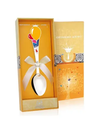 Серебряная ложка детская «Мечта» с эмалью