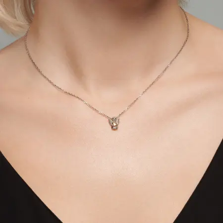 Серебряное колье с бриллиантом «Ангел»