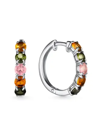 Серьги из серебра с турмалином