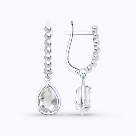 Серьги из серебра с горным хрусталем