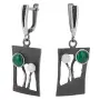 Серебряные серьги с малахитом