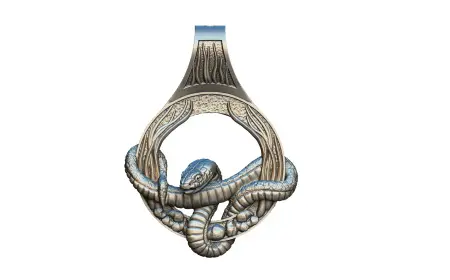 Серебряный подвес малый «Шипящий уж»