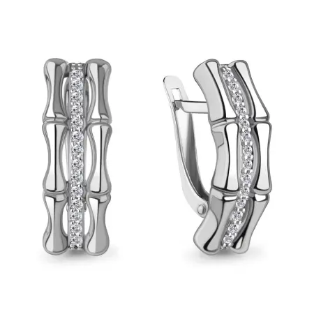 Серьги из серебра с фианитами